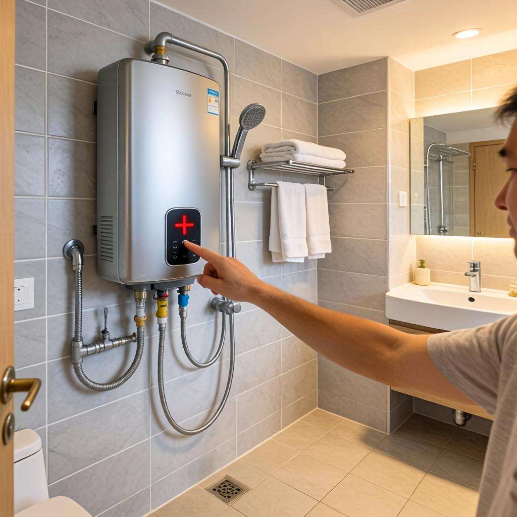 美的热水器上出现红色加号怎么回事 美的热水器上出现红色加号的原因及解决方法【详解】第一张图